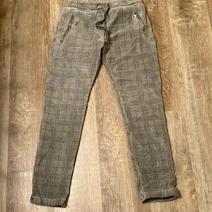 Venti6 Italian soft, suede plaid joggers